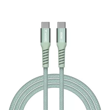 USB kábel, USB-C - USB-C, 1,2 m, 60W, mágneses, VERBATIM, zöld