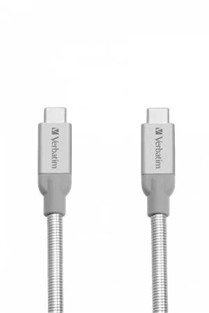 USB kábel, USB-C 3.1 - USB-C , 30 cm, VERBATIM, ezüst