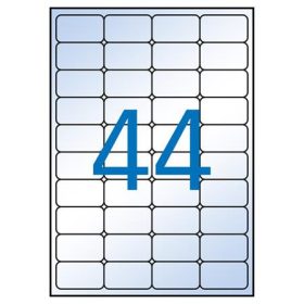   Etikett, 48,5x25,4 mm, poliészter, kerekített sarkú, APLI, átlátszó, 440 etikett/csomag