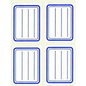   Füzetcímke, kék szegélyes, vonalas, 38x50 mm, 20 db, APLI