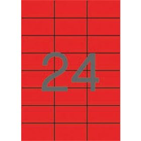 Etikett, 70x37 mm, színes, APLI, piros, 2400 etikett/csomag