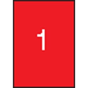   Etikett, 210x297 mm, színes, APLI, piros, 100 etikett/csomag