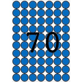   Etikett, 19 mm kör, színes, A5 hordozón, APLI, kék, 560 etikett/csomag
