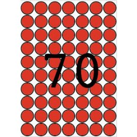   Etikett, 19 mm kör, színes, A5 hordozón, APLI, piros, 560 etikett/csomag