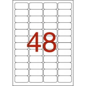   Etikett, 45,7x21,2 mm, poliészter, időjárásálló, kerekített sarkú, APLI, 960 etikett/csomag