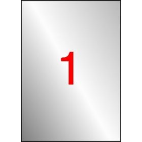   Etikett, 210x297 mm, poliészter, időjárásálló, APLI, ezüst, 100 etikett/csomag