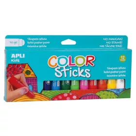   Tempera stift készlet, APLI "Kids", 12 különböző szín