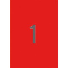 Etikett, 210x297 mm, színes, APLI, piros, 20 etikett/csomag