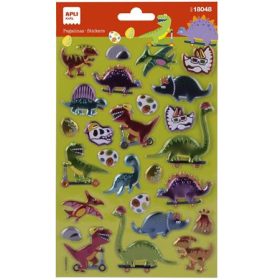  Matrica, fémes hatású, APLI Kids "Stickers", dínó