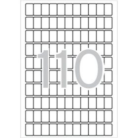   Etikett, 12x18 mm, kerekített sarkú, A5 hordozón, APLI, 1650 etikett/csomag