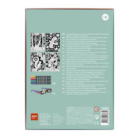 3D hatású színező szett, APLI Kids "Coloring 3D", 11 részes