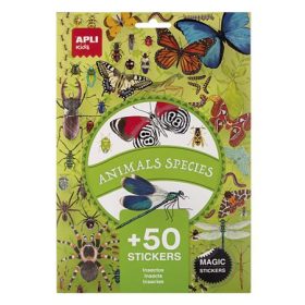   Matrica, újra felhasználható, 50 db, APLI Kids "Stickers", rovarok