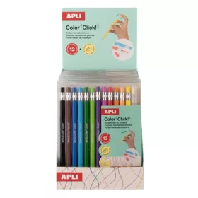   Színes töltőceruza készlet, display, APLI "Color Click", 12 szín
