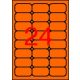 Etikett, 64x33,9 mm, színes, kerekített sarkú, APLI, neon narancs, 480 etikett/csomag