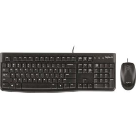   Egér- és billentyűzet készlet, vezetékes, USB, LOGITECH "MK120", fekete