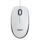 Egér, vezetékes, optikai, normál méret, USB, LOGITECH "M100", fehér