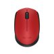 Egér, vezeték nélküli, optikai, közepes méret, USB, LOGITECH "M171", piros
