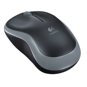   Egér, vezeték nélküli, optikai, közepes méret, USB, LOGITECH "M185", szürke