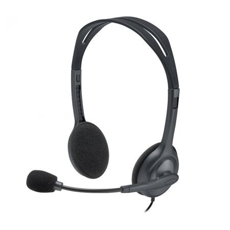 Fejhallgató, mikrofonnal, vezetékes, LOGITECH "H111", fekete