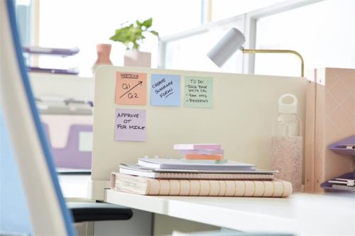 Öntapadó jegyzettömb, 47,6x47,6 mm, 12x90 lap, 3M POSTIT "Super Sticky Soulful", vegyes színek