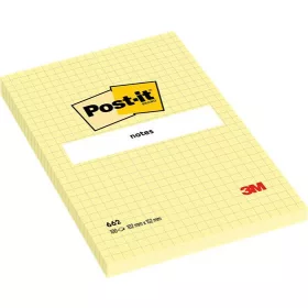   Öntapadó jegyzettömb, 102x152 mm, 100 lap, kockás, 3M POSTIT, sárga