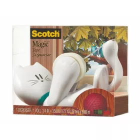   Ragasztószalag-adagoló, asztali, feltöltött, 3M SCOTCH "C39", cica