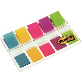   Jelölőcímke, műanyag, 5x20 lap, 12x43 mm, 3M POSTIT, vegyes