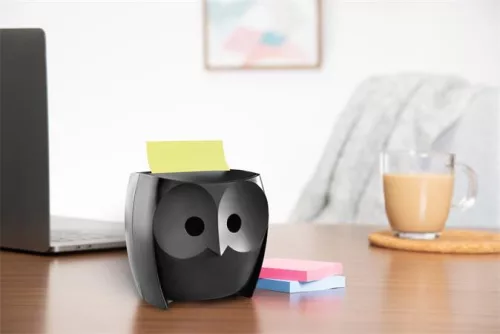 Jegyzettömb adagoló, "Z", 3M POSTIT "Bagoly", fekete