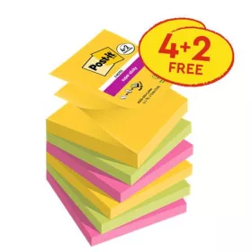   Öntapadó jegyzettömb, "Z", 76x76 mm, 4+2x90 lap, 3M POSTIT "Carnival", vegyes