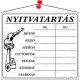 Információs tábla, 20x17,5 cm, "Nyitvatartás", fehér