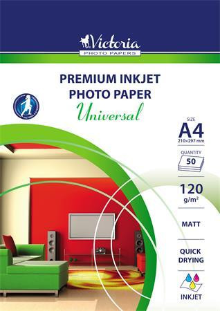Fotópapír, tintasugaras, A4, 120 g, matt, VICTORIA "Universal"