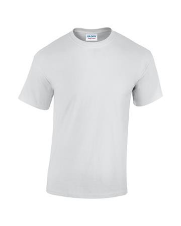 Póló, férfi, környakú, 100% pamut, XL méret "Gildan", fehér
