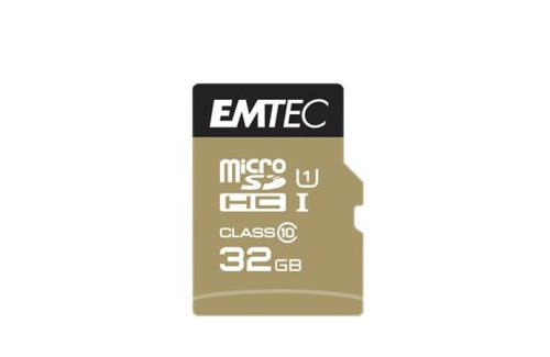 Memóriakártya, microSDHC, 32GB, UHS-I/U1, 85/20 MB/s, adapter, EMTEC "Elite Gold"