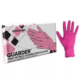   Védőkesztyű, egyszer használatos, nitril, S méret, 100 db, púder nélküli, pink