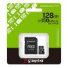 Memóriakártya, microSDXC, 128GB, C10/UHS-I/U1-U3/V10-V30/A1, Gen3, adapter, KINGSTON "Canvas Select Plus"