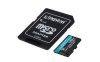 Memóriakártya, microSDXC, 128GB, C10/UHS-I/U3/V30/A2, adapter, KINGSTON "Canvas Go! Plus"