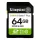 Memóriakártya, SDXC, 64GB, C10/UHS-I/U1/V10, Gen3, KINGSTON "Canvas Select Plus"