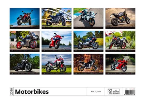Naptár, fali, DAYLINER, "Motorbikes"