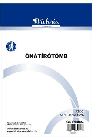 Önátírótömb, A5, 50x3 lap, VICTORIA