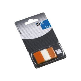   Jelölőcímke 25x43mm, 50lap, műanyag, Info Notes Info Flags transzparens narancs