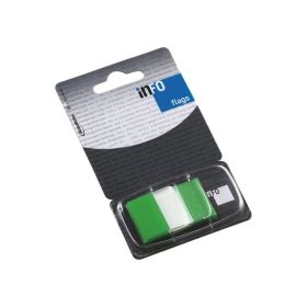   Jelölőcímke 25x43mm, 50lap, műanyag, Info Notes Info Flags transzparens zöld