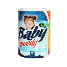   Háztartási papírtörlő kéztörlő 3 rétegű 100 lapos egyesével csomagolt Baby Speedy fehér