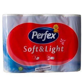   Toalettpapír 3 rétegű 100% cellulóz 24 tekercs/csomag Boni Perfex hófehér