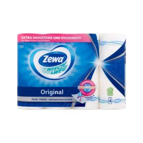   Háztartási papírtörlő kéztörlő 2 rétegű 4 tekercs/csomag Wish&Weg Original Zewa fehér