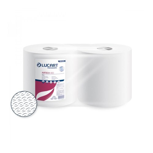 Ipari törlő 1 rétegű átmérő: 21 cm hófehér 400 lap/tekercs 2 tekercs/karton Texicell Power 400 - 50 Gsm Lucart