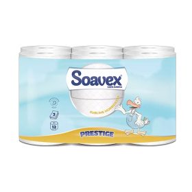   Toalettpapír 3 rétegű kistekercses 100% cellulóz 170 lap/tekercs 12 tekercs/csomag Soavex Maxi Prestige_Paperdi