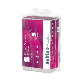   Kéztörlő 2 rétegű V hajtogatású 336 lap/csomag 12 cs/karton Satino Wepa Prestige_278060 fehér