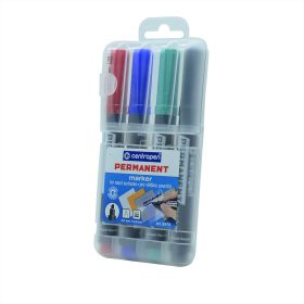   Alkoholos marker készlet, 1-4,6mm, vágott hegyű, Centropen 8576, 4 klf. szín