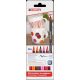 Ecsetirón porcelán marker 1-4mm, kerek Edding 4600/6, 6 warm klf.szín