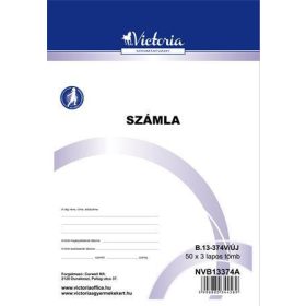   Nyomtatvány, *számlatömb, egy ÁFÁs, 50x3, A5, VICTORIA, B.13-374